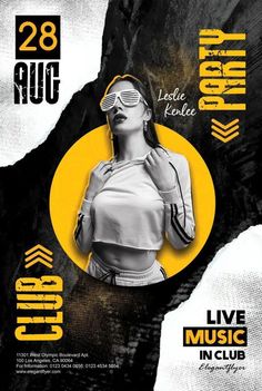 a flyer for an event with a woman wearing sunglasses on her head and the words live music