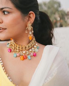 Traditional semi precious beads made kundan moon necklace perfect for your any dress series  this is with back meenakari Kundan Bangles, Wedding Necklaces, Precious Beads, Pearl Bangle, Kundan Necklace, Semi Precious Beads, Kundan Necklaces, Wedding Jewellery Necklace, Moon Necklace