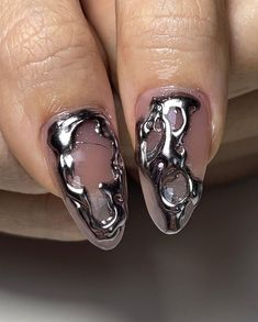 Pink Winter Nails, Summer Chrome Nails, Chrome Manicure, Airbrush Designs, Vibrant Nails, Pink Winter, Cute Nail Designs, Short Acrylic Nails