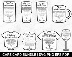 the care card bundle for svg and epsp files is shown in black ink