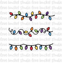 christmas lights clipart with the word love on it