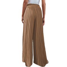 Khaki High Waisted Wide Leg Pants with Belt Khaki Dress Pants For Spring, Casual Beige Pleated Pants, Casual Pleated Beige Pants, Fall Pleated Beige Bottoms, Spring Khaki Dress Pants, Casual Full Length Pleated Pants, Pleated Full-length Bottoms For Fall, Khaki Pleated Bottoms For Fall, Chic Khaki Full Length Bottoms