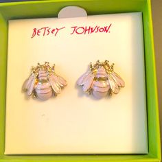 Nwt Betsey Johnson Beetle Earrings Gold Tone Pink Enamel Posts For Pierced Ears Please See Penny Picture For Size Packaged In Beautiful Gift Box! Nwt. Msrp $35 Penny Picture, Beetle Earrings, Black Cat Earrings, Flamingo Earrings, Spider Earrings, Betsey Johnson Earrings, Stud Style, Pumpkin Earrings, Daisy Earrings