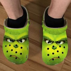 Get your product: The Grinch Face Green Theme Crocs Crocband Clog Comfortable Water Shoes
1. PRODUCT INFORMATION:

Incredibly light and fun to wear.
Water-friendly and buoyant; weighs only ounces.
Ventilation ports add breathability and help shed water and debris.
Easy to clean and quick to dry.
Upper: Croslite.
Lining: Croslite.
Sole: Croslite.
2. SIZE CHART:
3. RETURN:
We will gladly issue you a replacement item or issue a refund back to your original form of payment for any of the following r The Grinch Face, Crocs Slippers, Crocband Clog, Grinch Face, Crocs Crocband, Green Theme, Wooden Shoes, The Grinch, Shoe Gifts