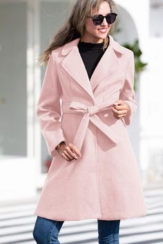 The Sophisticated Long Sleeve Belted Trench Coat is designed for all occasions. Crafted with high-quality fabric, it is lightweight and comfortable, yet provides a professional look with its intricate detailing. This coat features contrasting lapels, a belted waist, and long sleeves, for a chic, sophisticated look. A line dress coat, 98%Polyester, 2%Viscose Imported Snap closure Machine Wash Refined Texture & Design: Crafted from comfortable wool-like fabric, it features lapel collar, a front bu Pink Single Breasted Long Coat, Elegant Pink Single-breasted Outerwear, Luxury Long-sleeved Belted Outerwear, Pink Outerwear With Lapel Collar And Double-breasted Fastening, Tailored Long-sleeved Pink Outerwear, Blue Trench Coat, Winter Knit Hats, Red Long Sleeve, Belted Trench Coat