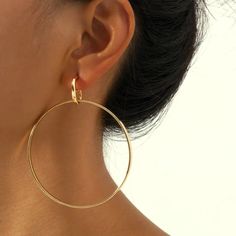 Brand New Women's Gold Double Hoop Earrings Genuine 14k Gold Plated 925 Sterling Silver (Stamped) 3.2" Tall 2.5" Across Retail Price $295 Buy With Confidence From A Trusted Seller With A 99%+ Feedback Rating! A0149 (Id-1524) Modern Hoop Clip-on Earrings, Metal Open Circle Hoop Earrings, Nickel Free Circular Earrings, Gift Single Open Circle Hoop Earring, Gold Clip-on Hoop Earrings In Sterling Silver, Gold Sterling Silver Clip-on Hoop Earrings, Anniversary Metal Hoop Earrings, Clip-on Hoop Earrings As Gift, Ear Stacking