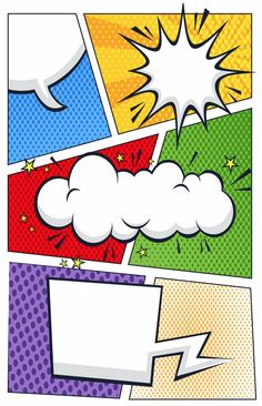 pop art comic book style speech bubbles with stars and clouds in the background stock photo