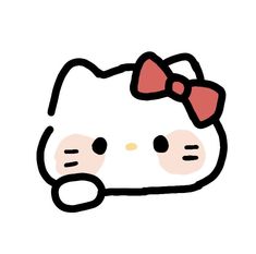 an image of a hello kitty face with a bow on it's head and eyes