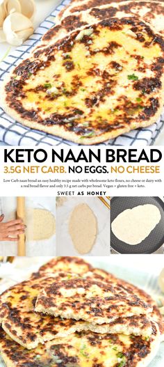 an advertisement for keto naan bread with instructions on how to make the recipe