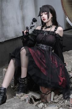 Goth Princess, Dark Princess, Wine Dress, Dark Dress, Op Dress, Dress Aesthetic, Gothic Dress, Gothic Girls, Goth Outfits