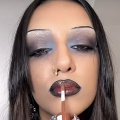 Alternative Glam Makeup, Girl Cult Makeup, Glam Alt Makeup, Light Gothic Makeup, Soft Goth Makeup Everyday, 90s Vampy Makeup, Romantic Goth Makeup, Slay Makeup, Vampy Makeup