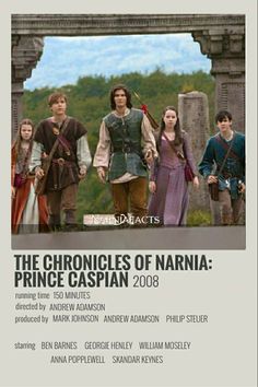 the chronicles of narnia - prince captain 2008 movie poster with characters in costume