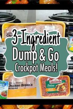 Slow Cooker Dinner Recipes - 3-Ingredient Dump and Go Crockpot Meals Dump And Go Crockpot, Julia Pacheco, Crockpot Recipes Cheap, Delicious Slow Cooker Recipes, Easy Crockpot Dinners, Crockpot Dinners