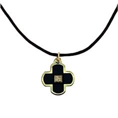 18K Yellow Gold Diamonds and Black Corian Cross Adjustable Necklace Jewelry > Necklaces > Pendants Amalia J. & Boutique Luxury Medallion Necklace With Black Enamel, Luxury Black Enamel Medallion Necklace, Elegant Black Medallion Jewelry, Black Medallion Necklace With Polished Finish, Luxury Black Diamond Necklace With Accents, Classic Black Medallion Jewelry, Black Diamond Necklace As A Gift, Black Diamond Necklace Gift, Black Diamond Necklaces As A Gift