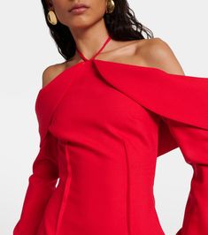 Find DAVID KOMA Wool-blend Minidress on Editorialist. Material: 97% wool, 3% elastane. Care instructions: dry clean. Made in the UK. Designer color name: Red. Lining: 64% viscose, 36% polyester. Closure: zipper, hook fastening, self-ties. Elegant Red Elastane Dress, Chic Red Elastane Midi Dress, Formal Red Elastane Dress, Elegant Red Elastane Bodycon Dress, Elegant Red Bodycon Dress With Elastane, David Koma, Patent Leather Pumps, Designing Women, Clothing And Shoes