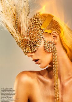 Masked Ball, All That Glitters Is Gold, Going For Gold, Shades Of Gold, Gold Fashion, Headdress