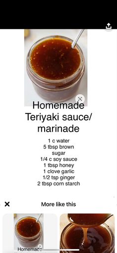 the instructions for making homemade teriyaki sauce