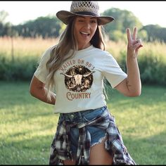 Were you raised on 90's country? Show your country spirit in this soft and comfortable T-shirt with a great fit. This is a perfect concert Tee. Great to wear to your next country concert with a pair of jeans. Please refer to sizing chart to find your perfect fit If unsure, measure if necessary. If you prefer a fitted or more looser fit, please order accordingly. These t-shirts are printed as they are ordered, therefore we cannot accept returns or exchanges. However, please feel free to contact u Casual Cotton T-shirt For Western-themed Events, Country Style Tops For Fall Country Events, Casual Letter Print Shirt For Rodeo, Western Tops For Country Concerts In Summer, White Short Sleeve Tops For Country Events, White Cotton Top For Country Events, White Cotton Tops For Country Events, Summer Graphic Print Shirt For Rodeo, Casual Shirt With Letter Print For Rodeo