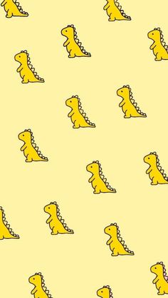 yellow dinosaurs are arranged in the same pattern