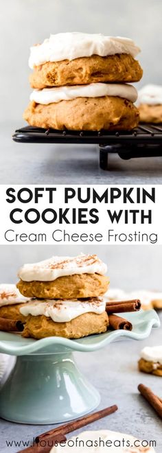 soft pumpkin cookies with cream cheese frosting