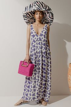 Tropical V-neck Beach Dress For Day Out, Chic V-neck Maxi Dress For Summer Outings, Chic V-neck Beach Dress For Summer Outings, Chic V-neck Sundress For Summer Outings, Beachy Maxi Dress With Tropical Print For Beach Cover-up, Tropical V-neck Beach Dress For Summer, Beachy Floral Print Dresses For Vacation, Tropical Sundress For Vacation, Sleeveless Beachwear Dresses For Resort