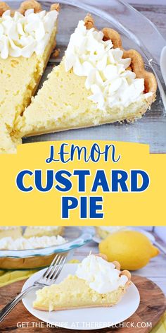 This Lemon Custard Pie is an easy summer desserts recipe that's quick and easy to make for dessert after family dinner! Try this sweet snacks idea for potluck recipes, dessert after family dinner, kids snacks and party snacks and more! Save this lemon custard tart and follow me for more easy dessert recipes!