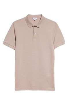 The renowned British label has perfected the polo with this cotton piqué version designed for durability and softness. 27 1/2" length (size Medium) Button half placket Rib collar Short sleeves with rib cuffs 100% cotton Machine wash, dry flat Made in Portugal Designer Clothing Cotton Polo Sweater With Button Closure, Collared Cotton Polo Sweater For Business Casual, Classic Cotton Polo Sweater, Collared Cotton Polo Sweater, Collared Cotton Polo Sweater With Button Closure, Collared Cotton Polo Sweater With Placket, Cotton Collared Polo Sweater With Placket, Cotton Collared Polo Sweater, Classic Cotton Polo Sweater In Solid Color