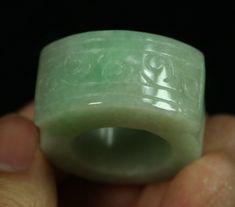 Imperial Royalty!  Sz 10.5 Ring Jadeite Type A Jade Ring Untreated Hand-carved Stunning and Durable This is a very unique find! This is an amazing piece of very nice green jadeite! Size of stone: Width 19x 15 mm  Weight : 38 g = 190 ct Green Carved Rings For Anniversary, Man Jewelry, Jade Bangle, Antique Boxes, Jade Ring, Gold Tone Necklace, Jade Pendant, Raw Stone, Mens Accessories Fashion