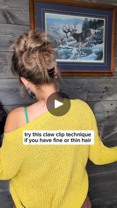 5.1K views · 3.8K reactions | Pro tip: use dry shampoo or texturizing spray before styling ⭐ don't forget to save the tutorial for later! 🩷
•
•
•
•
•
•
•
#finehairstyles #thinhairtutorial #mediumlengthhairstyles #easyhairstyles #hairstyleoftheday #beginnerhairstyles #hairidea #hairideasforwomen #clawcliphairstyle #hairtutorialsforbeginners #hairtutorialsforthinhair #noextensionshairstyle #clawcliptutorial | SAVANNAH MOORE || Beauty for the ordinary mamas. 🩷 | Ella Langley · weren't for the wind Hairstyles Diy, Instagram Pro, Hair Tricks, Perfect Bun, Using Dry Shampoo, Scrub Corpo, Messy Buns, Mood Food