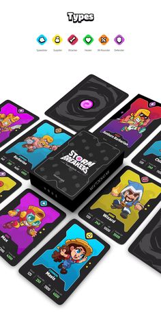 the card game is designed to look like it has many different characters and colors on it