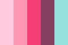 the color palette is pink, blue and green with some red on it's side