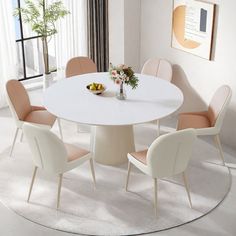 This well-designed dining table sets is designed for you to pursue a high quality of life. It combines modern aesthetics and practical functionality to not only look good, but also ensure comfort and durability of use, making it ideal for home Spaces. LABAORRY Size: 29.5"H x 47.2"L x 47.2"W | LABAORRY Creamy style modern simple round dining table sets | 29.5"H x 47.2"L x 47.2"W | Wayfair Simple Round Dining Table, White Round Kitchen Table, Dining Table Sets, Round Kitchen Table, Round Dining Table Sets, Table Sets, Quality Of Life, Table Seating, Dining Room Sets