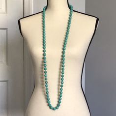 Elegant Turquoise Necklace With Colorful Beads, Elegant Blue Turquoise Necklace With Colorful Beads, Elegant Turquoise Necklace With Large Blue Beads, Elegant Large Beads Turquoise Necklace, Elegant Blue Turquoise Necklace With Large Beads, Elegant Long Beaded Turquoise Necklace, Turquoise Necklace With Large Round Beads, Elegant Turquoise Necklace With Large Beads, Genuine Turquoise Jewelry