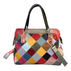 PRICES MAY VARY. Title: Riutiru Handmade Cowhide Multi-color Block Random Stitching Unique Style Women's Bag - Crossbody, Shoulder and Handheld (A-466). Product Type: Arborist Merchandising Root > Self Service > Custom Stores > 935e7a06-ca2b-4ddf-a94d-320834cbcb3b_0 > 935e7a06-ca2b-4ddf-a94d-320834cbcb3b_9701 Multi Color Bag Handbags, Cheap Multicolor Bags With Zipper Closure, Friendly Reminder, Self Service, Handmade Fashion, Personalized Leather, Fjallraven Kanken, Unique Charms, Production Process