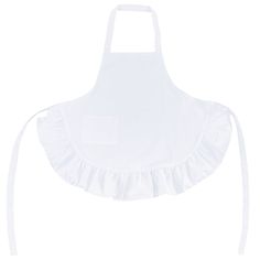 a white apron with ruffles on it