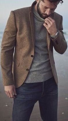 Blazer Outfits Men, Smart Casual Men, Mens Casual Dress Outfits, Brown Blazer, Winter Outfits Men, Mens Fashion Casual Outfits, Smart Casual Outfit, Mens Casual Dress