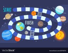 a board game with planets and ladders for kids to learn how to play the game