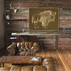 Carved Buffalo Wall Art - Haven America Buffalo Decor, Lodge Wall Art, Mountain Chic, Buffalo Wall Art, Rustic Room Decor, Cabin Renovation, Buffalo Art, Lodge House, Fox Wall Art