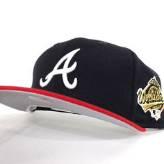 Atlanta Braves 1995 World Series New Era 59Fifty Fitted Hat in Gray Under Brim. Stem Outfits, Baseball Tattoos, Mlb Hat, Atlanta Braves Hat, Custom Fitted Hats, Swag Hats, Sports Hats, Y2k Outfit Ideas, Hat Stores