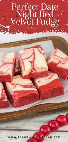 Red velvet fudge is a decadent treat full of rich white chocolate and red velvet flavor. With only 3 ingredients and a 10 minute prep, you’ll love making this easy fudge recipe any time!