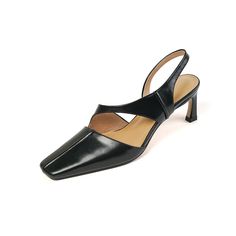 Looking for a versatile pair of heels that can take you from the office to after-work drinks? Look no further than our black square toe heels. Made from premium leather. they feature a slingback design and slip-on style for easy wear. Whether you style them with tailored trousers or a flowy dress. these heels are sure to make a statement. Upper: Leather Lining: Leather Outsole: TPR Toe: Square Toe Closure: Slip on Heel: 6cm/2.3'' Color: Burgundy. Black is_handmade: Yes Zipper Heels, Square Toe Heels, Rhinestone Heels, Slingback Heel, Chunky Boots, Black Square, Peep Toe Heels, Flowy Dress, Tailored Trousers