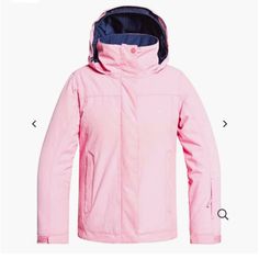 an image of a pink jacket with the hood pulled up and two different colors on it