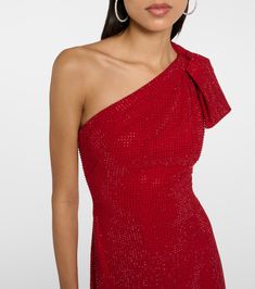 One-shoulder diamanté-embellished gown in red - Roland Mouret | Mytheresa Elegant One-shoulder Evening Dress For Red Carpet, Embellished Gala Cocktail Gown, Elegant One-shoulder Sequined Maxi Dress, One Shoulder Embellished Evening Dress, Glamorous One-shoulder Dress For Red Carpet, Dressy Embellished Gown For Gala, Embellished Holiday Gala Dresses, Holiday Embellished Gala Dresses, Elegant Dresses For Red Carpet And Gala