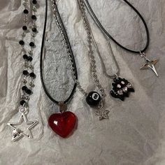 2000s Grunge Accessories, Y2k Aesthetic Accessories, Alternative Silver Jewelry, Cool Silver Necklaces, Punk Necklace With Lobster Clasp As Gift, Trendy Alloy Charm Necklaces, Trendy Metal Charm Necklace With Adjustable Chain, Trendy Alloy Charm Necklaces With Chain, Trendy Charm Necklaces For Party