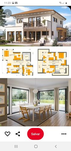 the floor plan for this modern house is very large