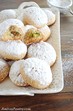 sugar cookies kahl with pistachios on a plate