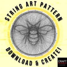 the cover art for string art pattern, featuring an image of a circular object in grey and yellow