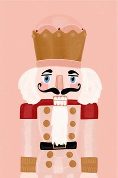 a nutcracker with a mustache and big eyes