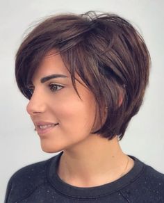 Thick Hair Bixie with Stacked Layers and Side Bangs Short Blonde Haircuts, Pixie Bob