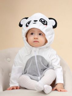 Baby Boy Cute Panda Design Sleeveless Hooded Bodysuit Costume Multicolor   Sleeveless Knitted Fabric Animal,Cartoon  Non-Stretch Spring/Summer Baby Boys Clothing, size features are:Bust: ,Length: ,Sleeve Length: Panda Dress For Baby Boy, Hooded Bodysuit, Bodysuit Costume, Panda Design, Boy Costumes, Fabric Animals, Baby Costumes, Cute Panda